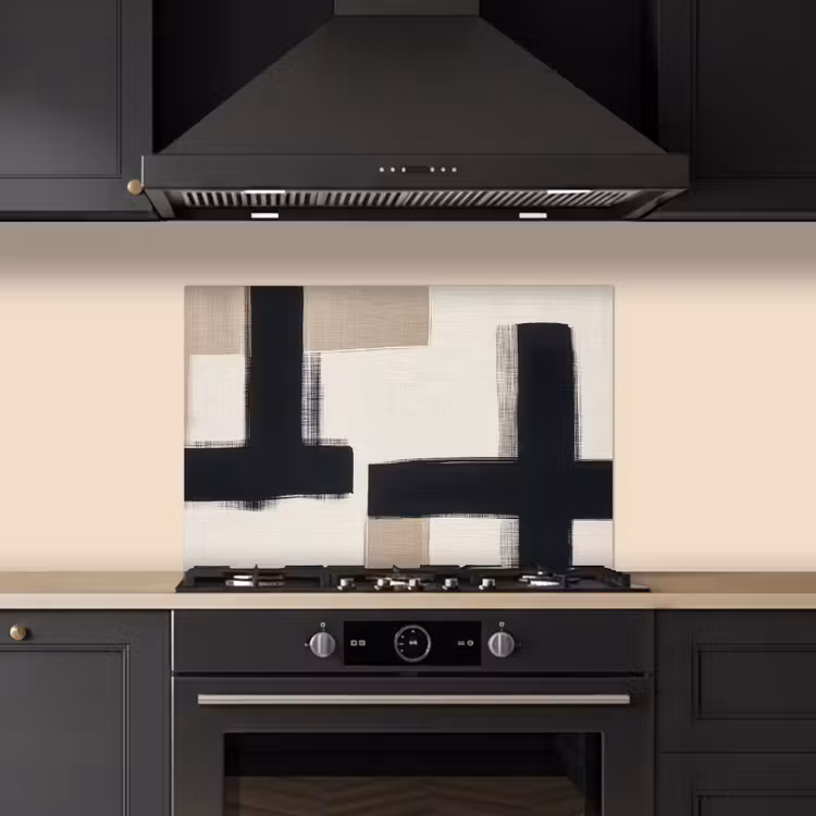 Paraschizzi cucina - Nero - Astratto - Giapponese — 5