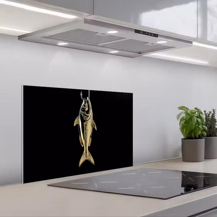 Paraschizzi cucina - Oro - Pesce - Gancio - Nero — 1