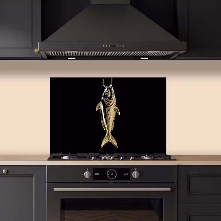 Paraschizzi cucina - Oro - Pesce - Gancio - Nero — 5