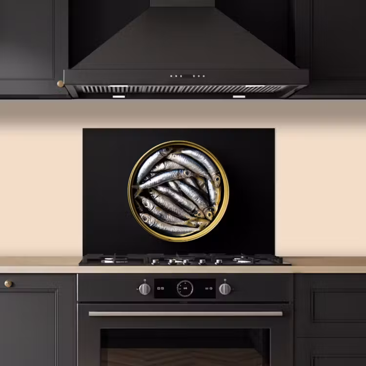 Paraschizzi cucina - Sardine - Pesce - Rotondo - Nero — 5