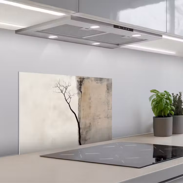 Paraschizzi cucina - Wabi sabi - Pianta - Beige — 1