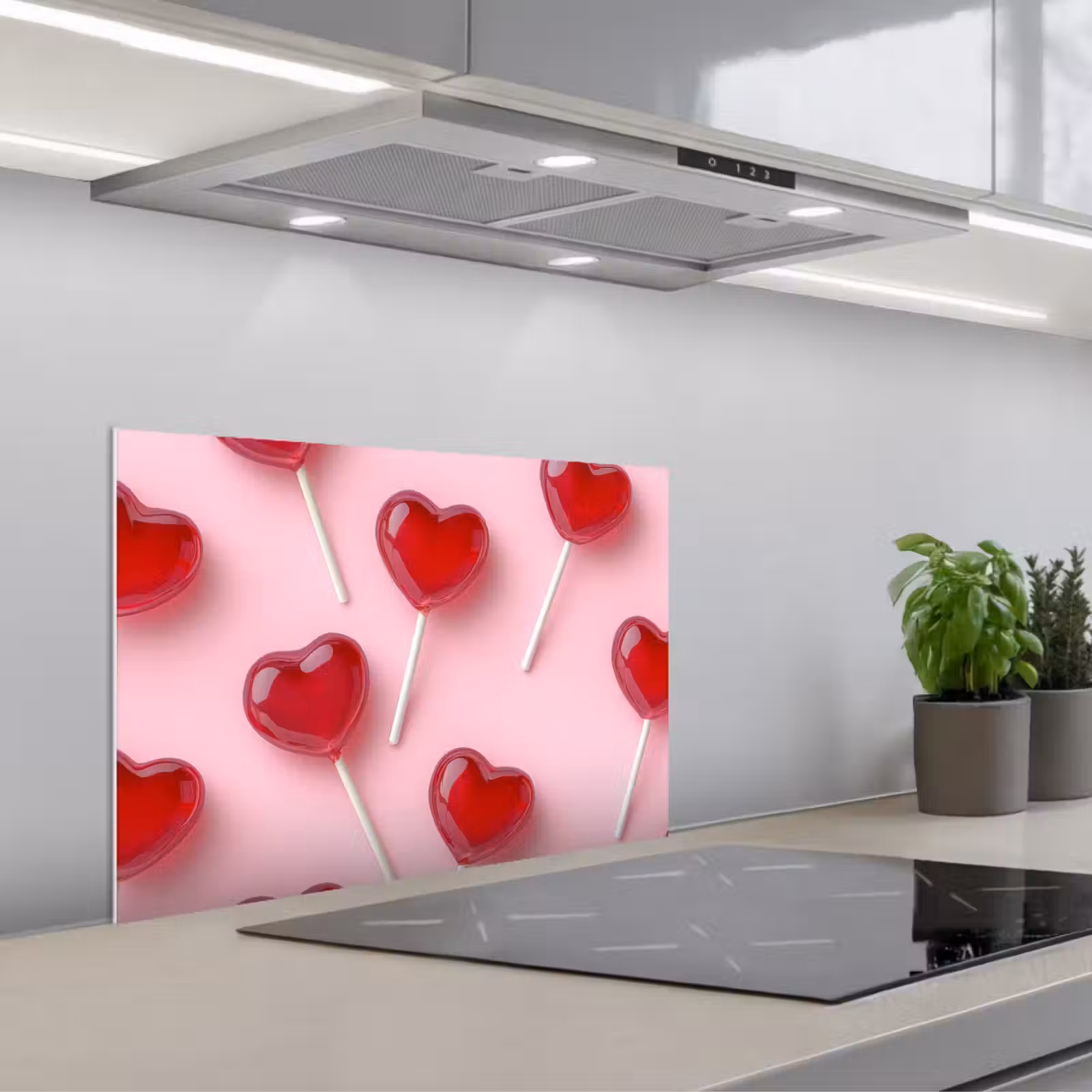 Paraschizzi cucina - Lecca-lecca - Cuori - Rosa — 1