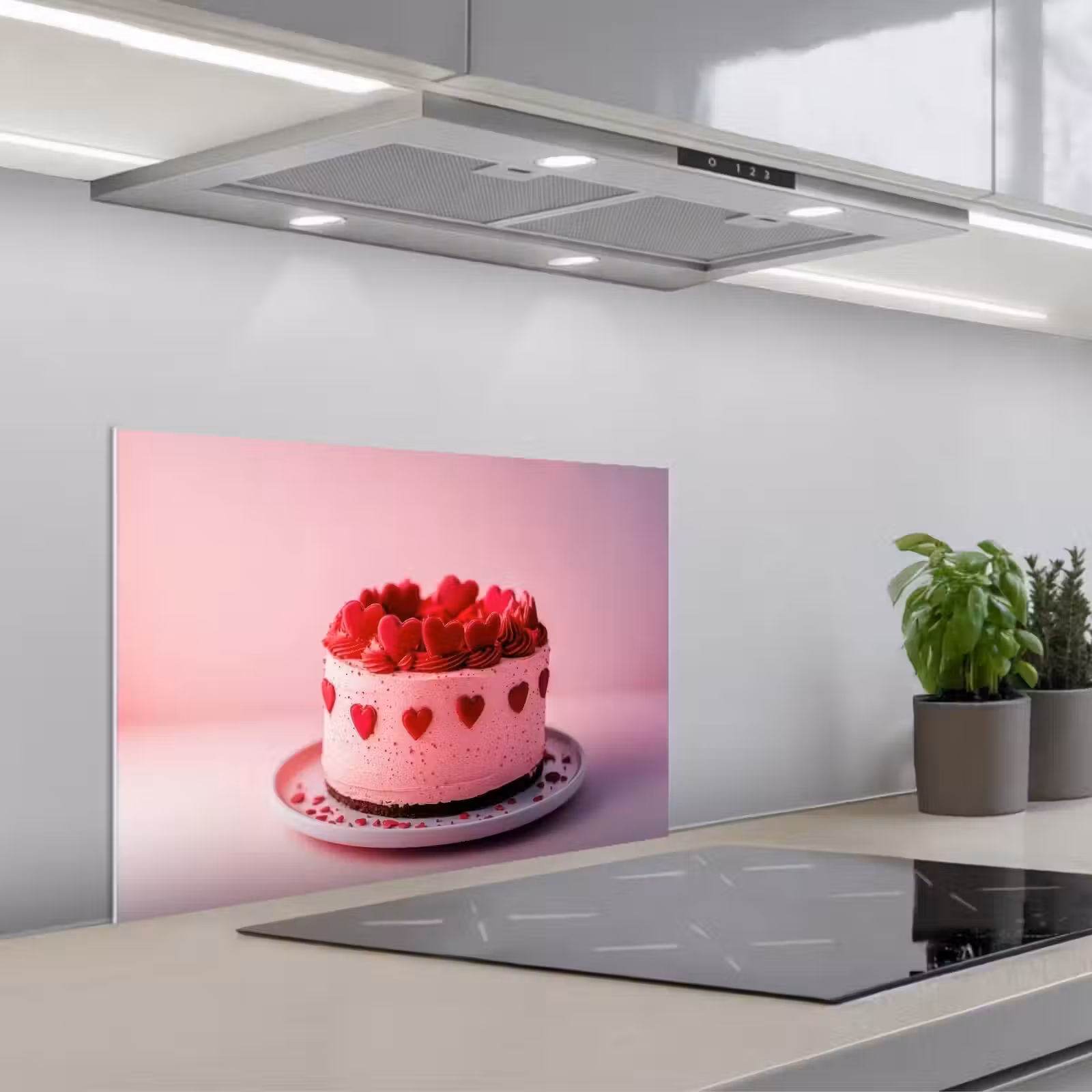 Paraschizzi cucina - Torta - Cuore - Rosa — 1