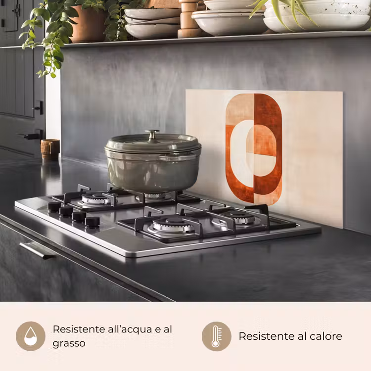 Paraschizzi cucina - Illustrazione - Astratto - Forme - Rosso — 2