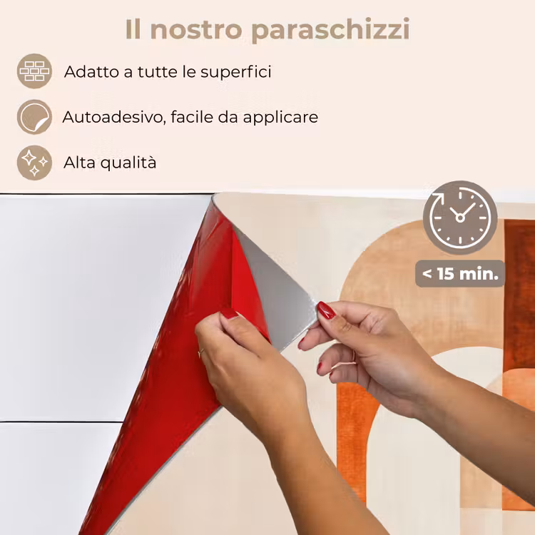 Paraschizzi cucina - Illustrazione - Astratto - Forme - Rosso — 4