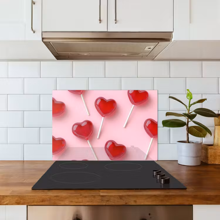 Paraschizzi cucina - Lecca-lecca - Cuori - Rosa — 3