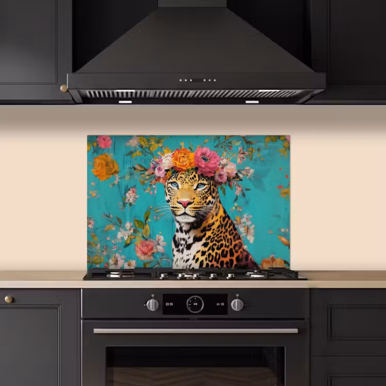 Paraschizzi cucina - Leopardo - Fiori - Corona — 5