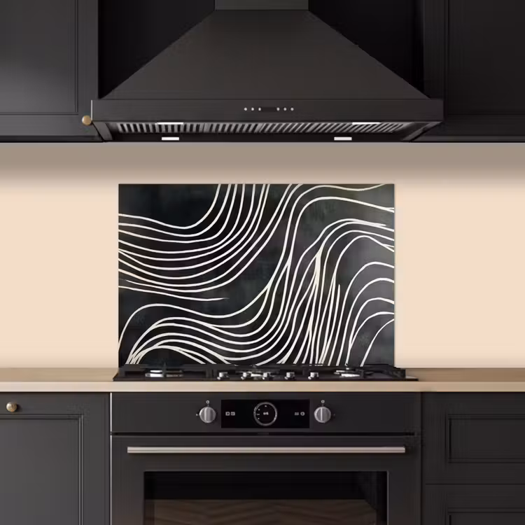 Paraschizzi cucina - Linee - Motivo - Astratto - Bianco — 5