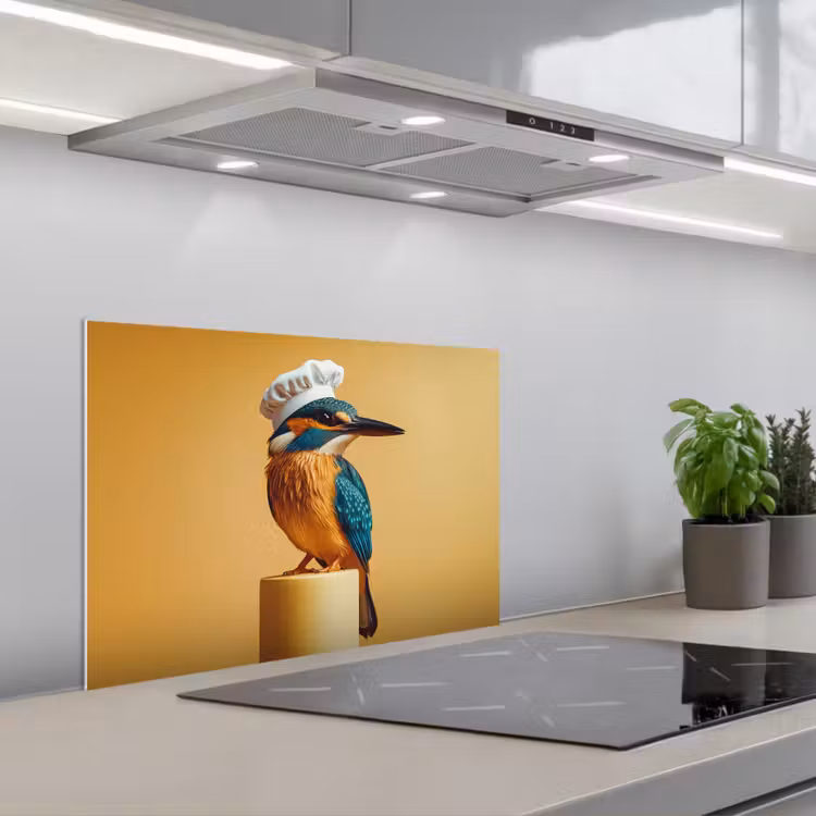 Paraschizzi cucina - Martin pescatore - Pilastro - Cappello da cuoco - Uccello — 1