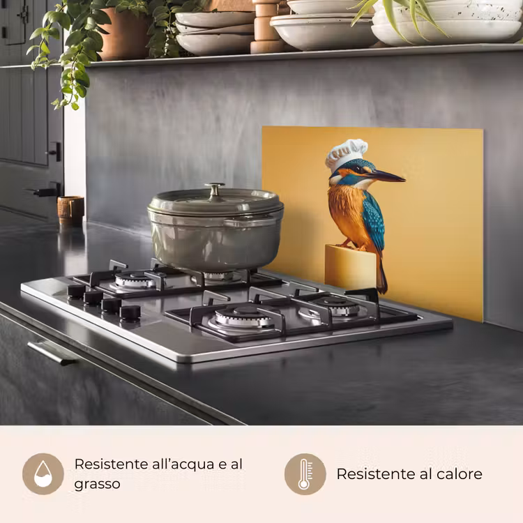 Paraschizzi cucina - Martin pescatore - Pilastro - Cappello da cuoco - Uccello — 2