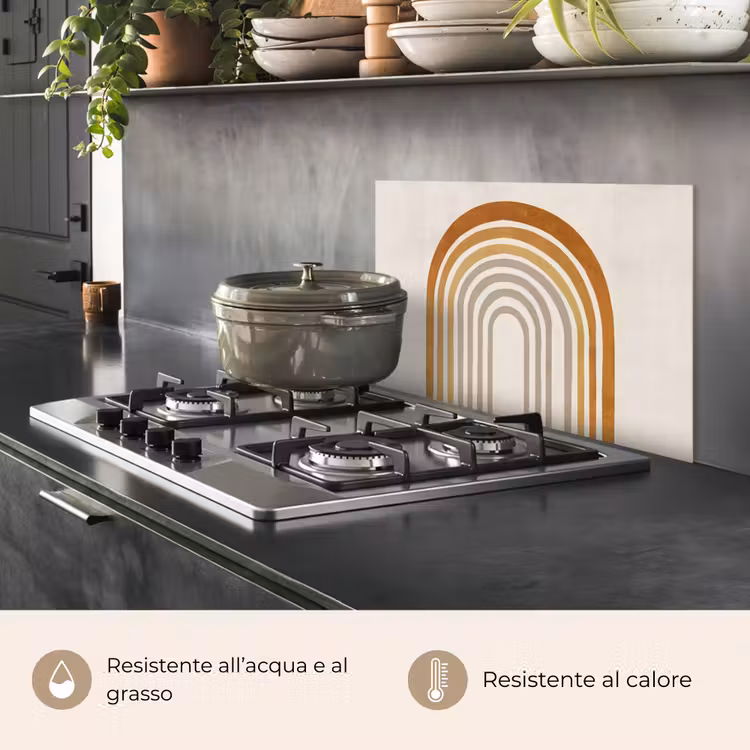Paraschizzi cucina - Minimalista - Fiocco - Linee - Beige — 2