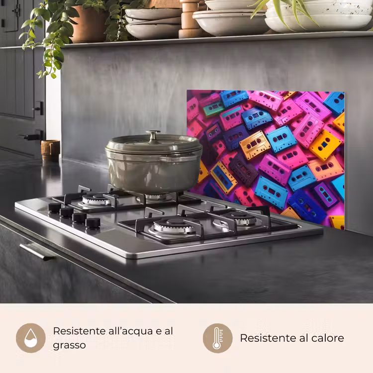 Paraschizzi cucina - Nastro a cassetta - Colorato - Energico — 2