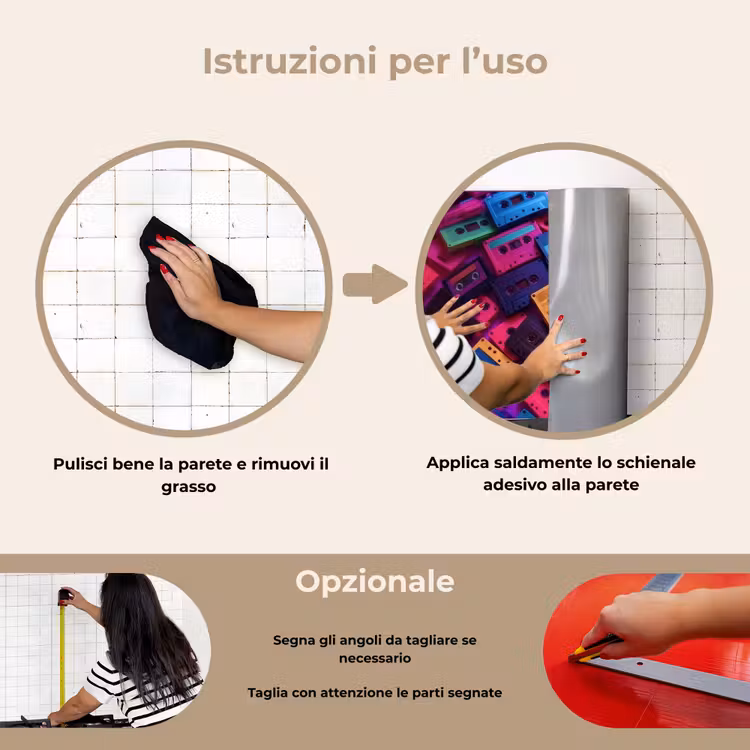 Paraschizzi cucina - Nastro a cassetta - Colorato - Energico — 6