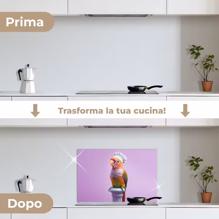 Paraschizzi cucina - Pappagallo - Cappello da cuoco - Pilastro - Uccello — 7