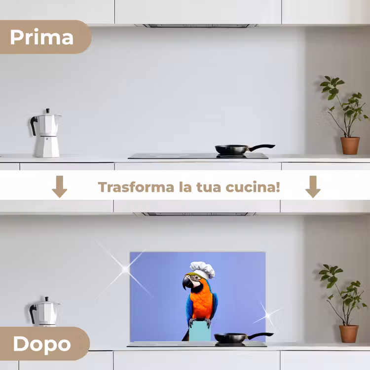 Paraschizzi cucina - Pappagallo - Cappello da cuoco - Uccello - Divertimento — 7