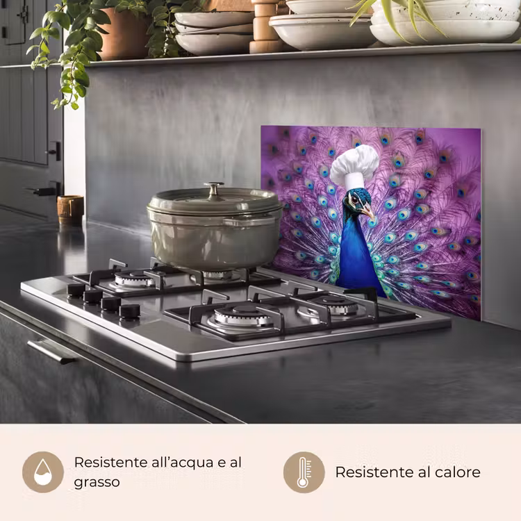 Paraschizzi cucina - Pavone - Cappello da cuoco - Fresco - Viola — 2