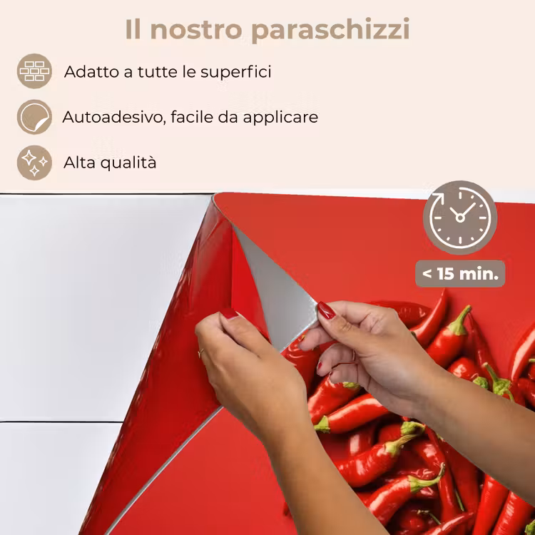 Paraschizzi cucina - Peperoni - Rossi - Cuore — 4