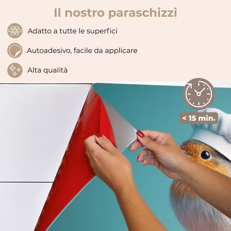Paraschizzi cucina - Pettirosso - Uccello - Cappello da cuoco - Piedistallo — 4