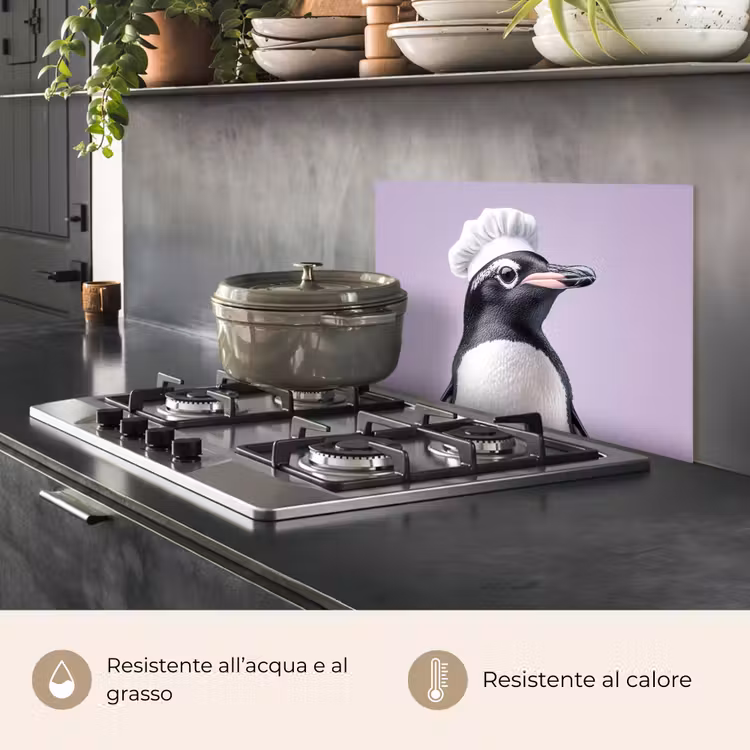 Paraschizzi cucina - Pinguino - Cappello da cuoco - Dolce - Viola — 2