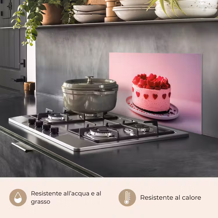 Paraschizzi cucina - Torta - Cuore - Rosa — 2