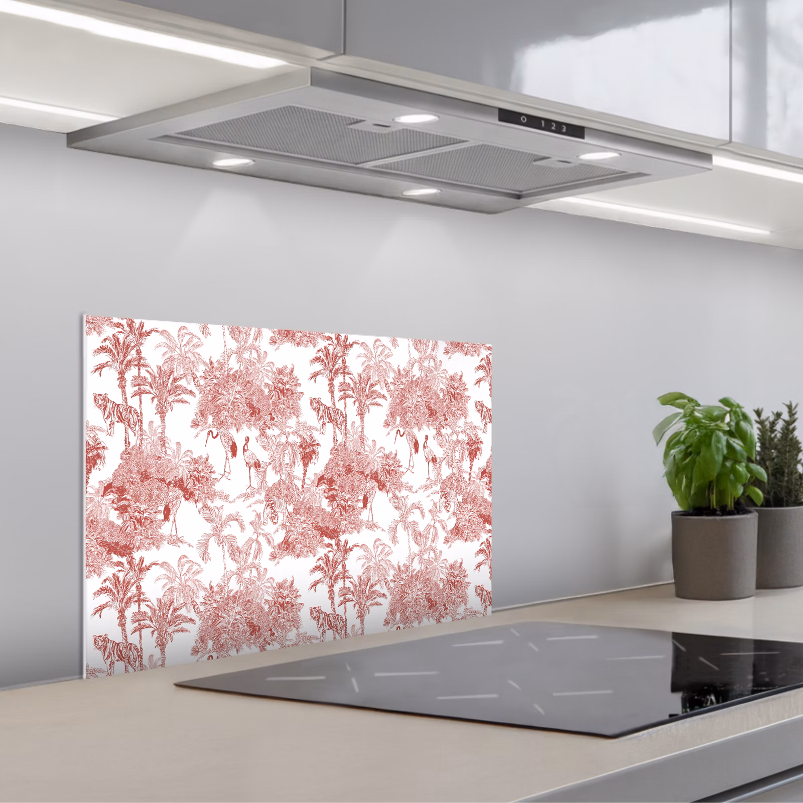 Paraschizzi cucina - Tigre - Giungla - Natura - Rosso — 1