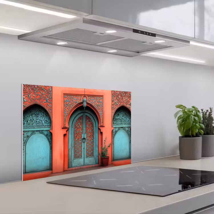 Paraschizzi cucina - Lanterna - Porta - Turchese — 1