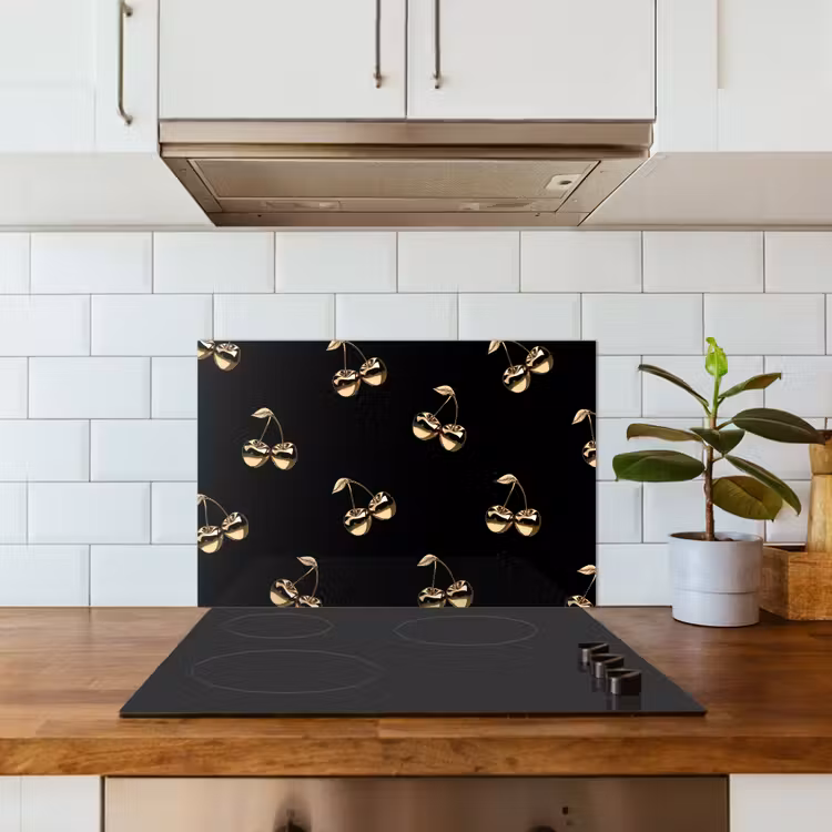 Paraschizzi cucina - Motivo - Ciliegio - Oro - Cromo — 3