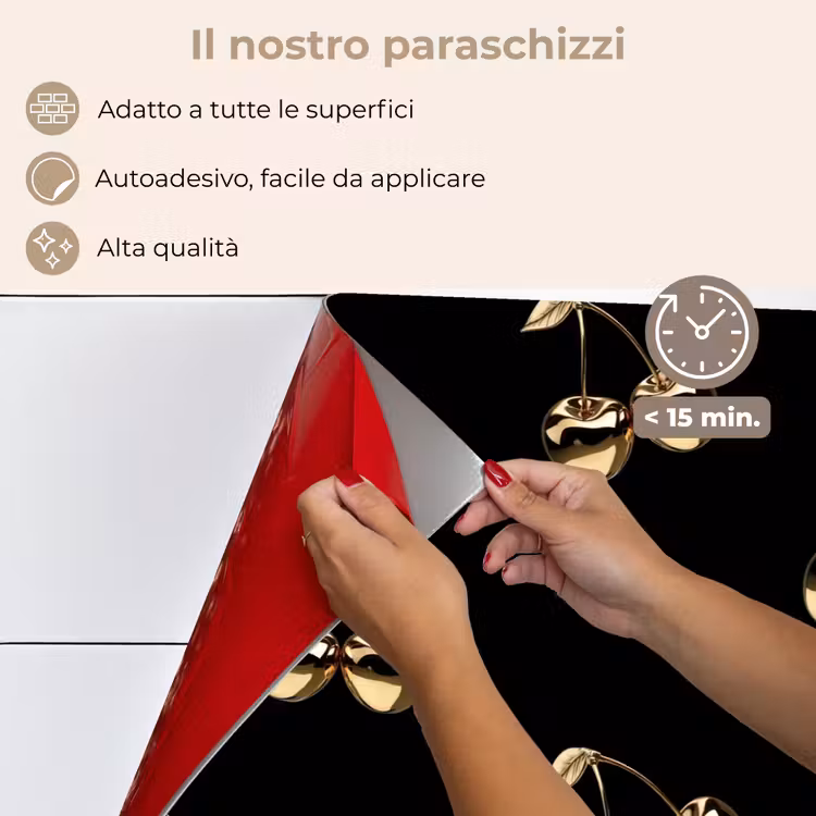 Paraschizzi cucina - Motivo - Ciliegio - Oro - Cromo — 4