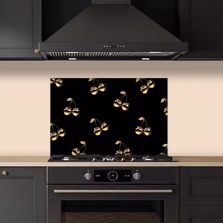 Paraschizzi cucina - Motivo - Ciliegio - Oro - Cromo — 5