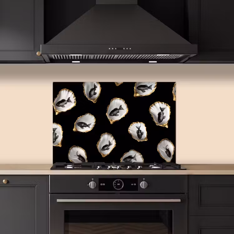 Paraschizzi cucina - Ostriche - Nero - Pesce - Oro — 5
