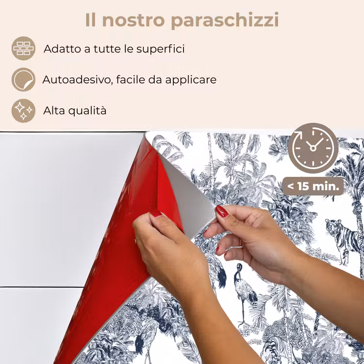 Paraschizzi cucina - Palme - Giungla - Astratto - Blu — 4