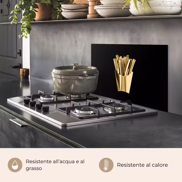 Paraschizzi cucina - Patatine fritte - Oro - Cromo - Cibo — 2
