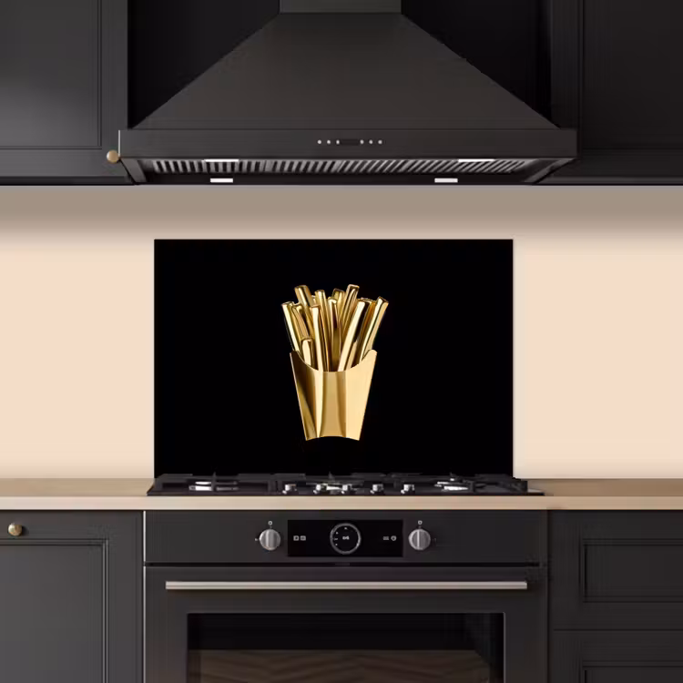 Paraschizzi cucina - Patatine fritte - Oro - Cromo - Cibo — 5