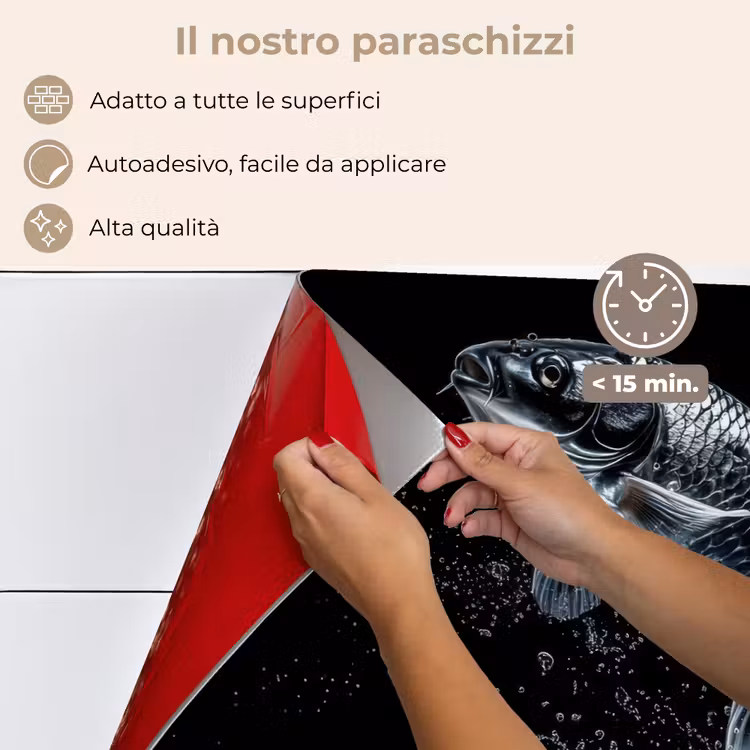 Paraschizzi cucina - Pesce - Koi - Nero - Acqua — 4