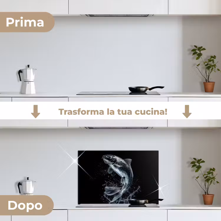 Paraschizzi cucina - Pesce - Koi - Nero - Acqua — 7