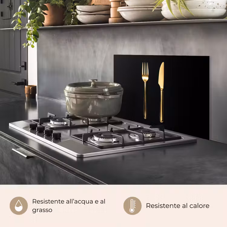 Paraschizzi cucina - Posate - Oro - Coltello - Forchetta — 2
