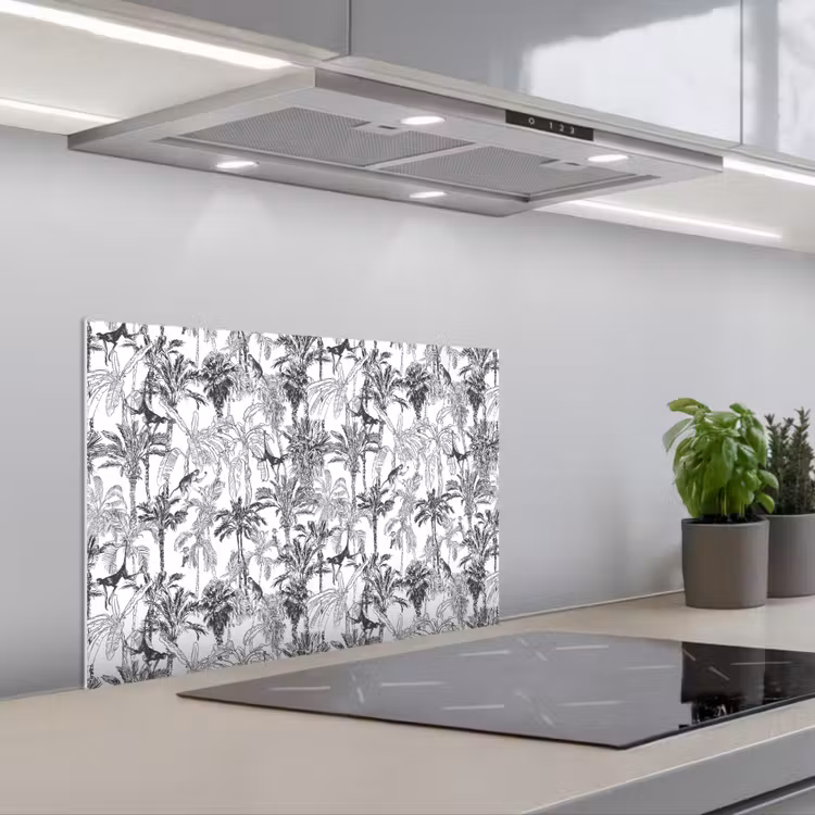 Paraschizzi cucina - Scimmia - Giungla - Astratto - Grigio — 1