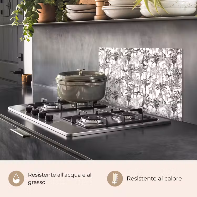 Paraschizzi cucina - Scimmia - Giungla - Astratto - Grigio — 2