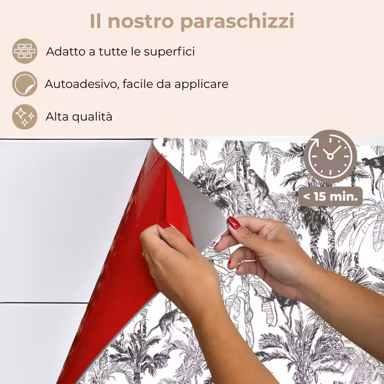 Paraschizzi cucina - Scimmia - Giungla - Astratto - Grigio — 4