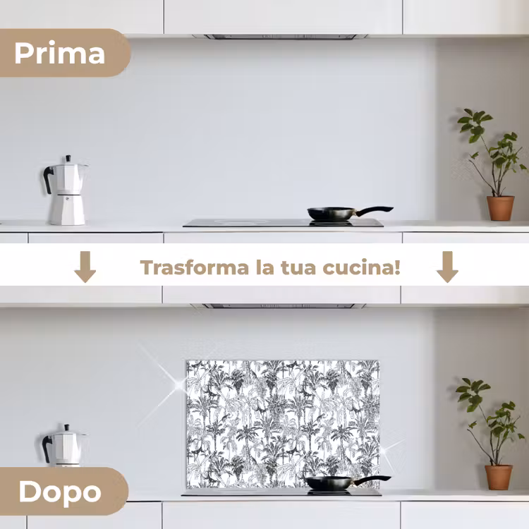 Paraschizzi cucina - Scimmia - Giungla - Astratto - Grigio — 7