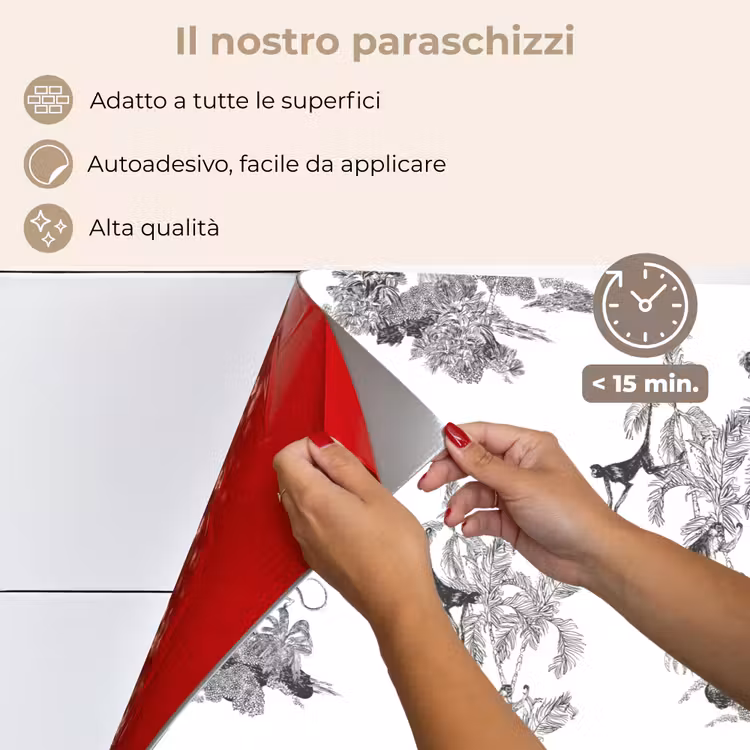 Paraschizzi cucina - Scimmia - giungla - grigio — 4