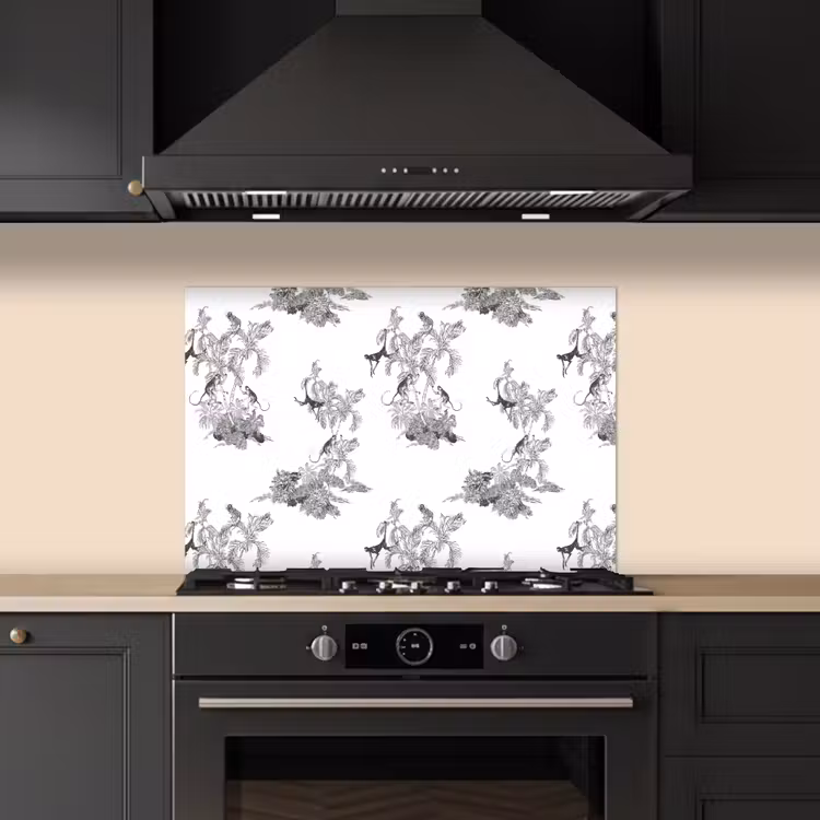 Paraschizzi cucina - Scimmia - giungla - grigio — 5