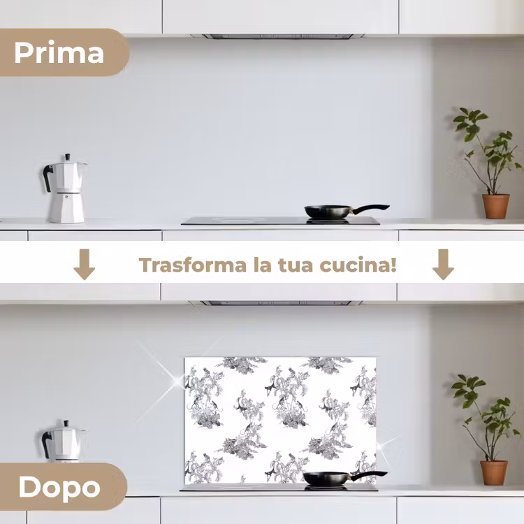 Paraschizzi cucina - Scimmia - giungla - grigio — 7