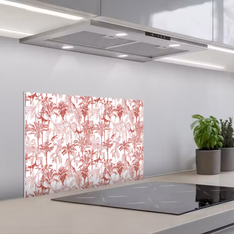 Paraschizzi cucina - Scimmia - giungla - rosso — 1