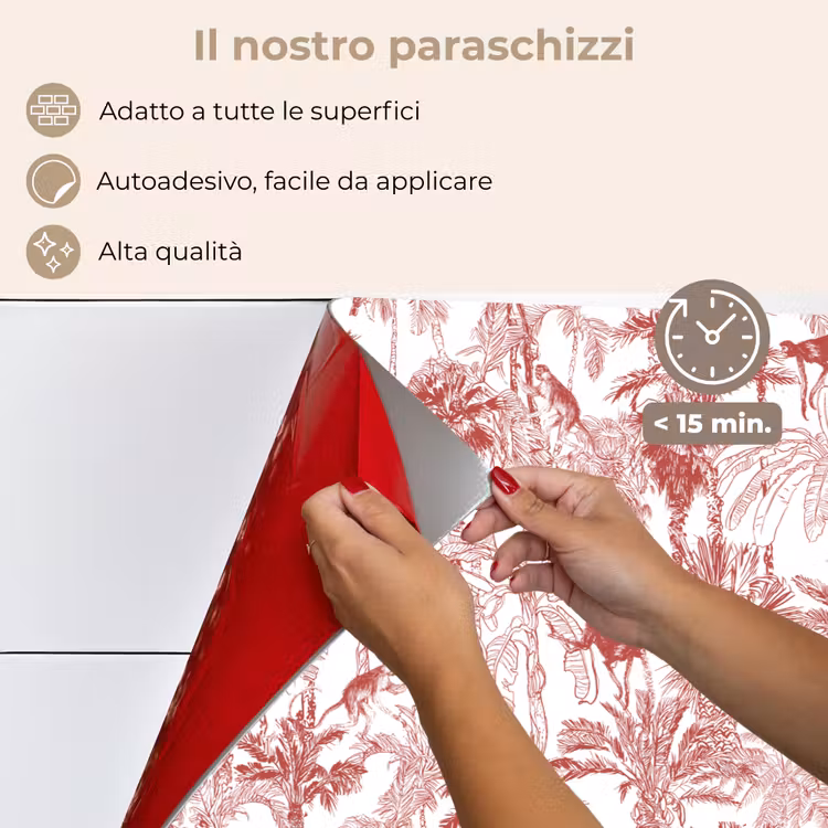 Paraschizzi cucina - Scimmia - giungla - rosso — 4