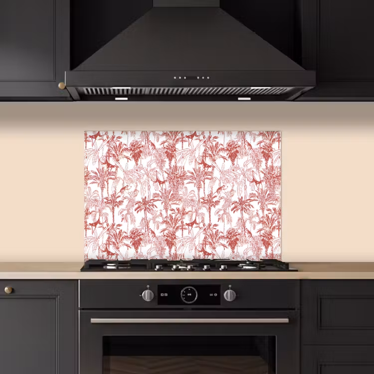 Paraschizzi cucina - Scimmia - giungla - rosso — 5