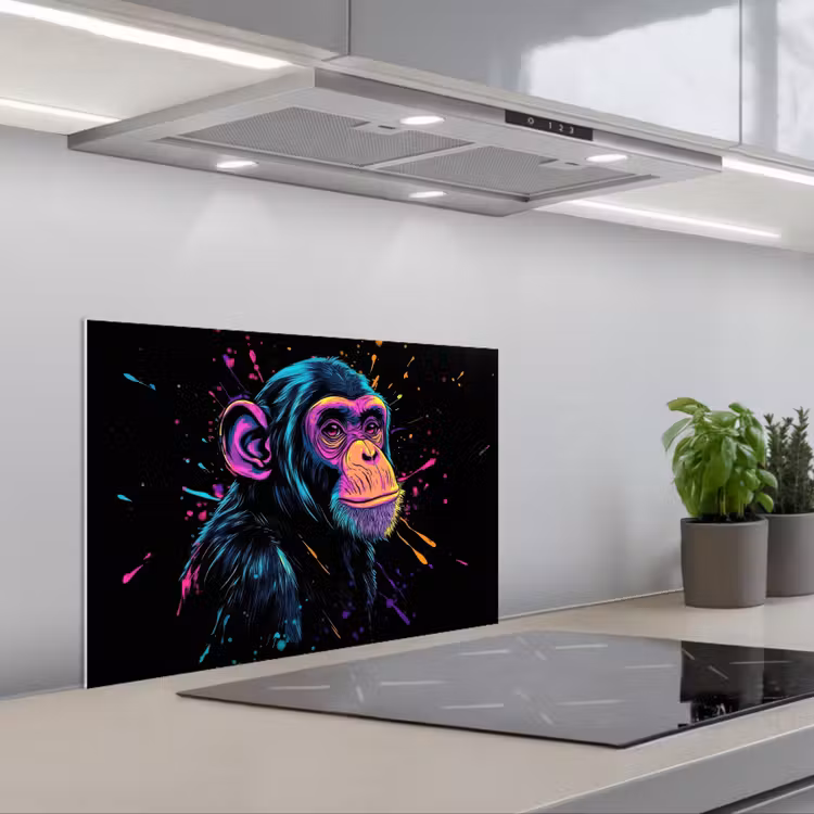 Paraschizzi cucina - Scimmia - Vernice - Neon - Colore — 1