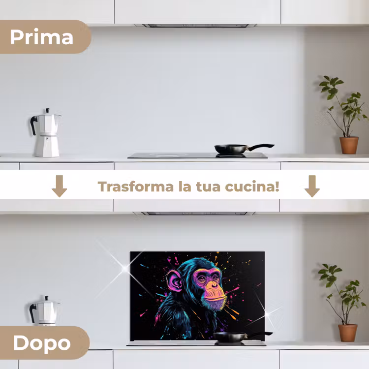 Paraschizzi cucina - Scimmia - Vernice - Neon - Colore — 7