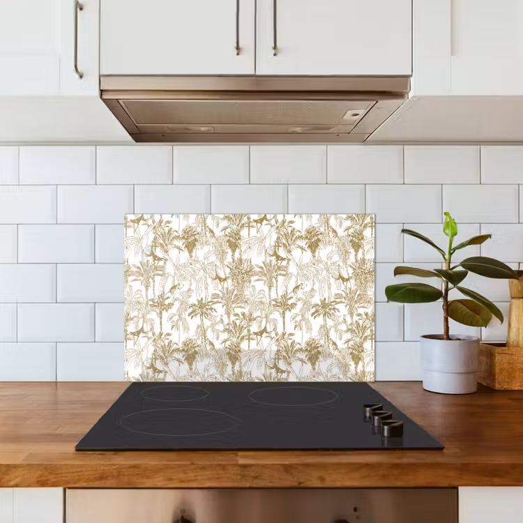 Paraschizzi cucina - Scimmie - Giungla - Astratto - Beige — 3
