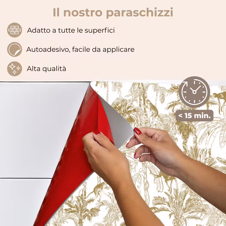 Paraschizzi cucina - Scimmie - Giungla - Astratto - Beige — 4